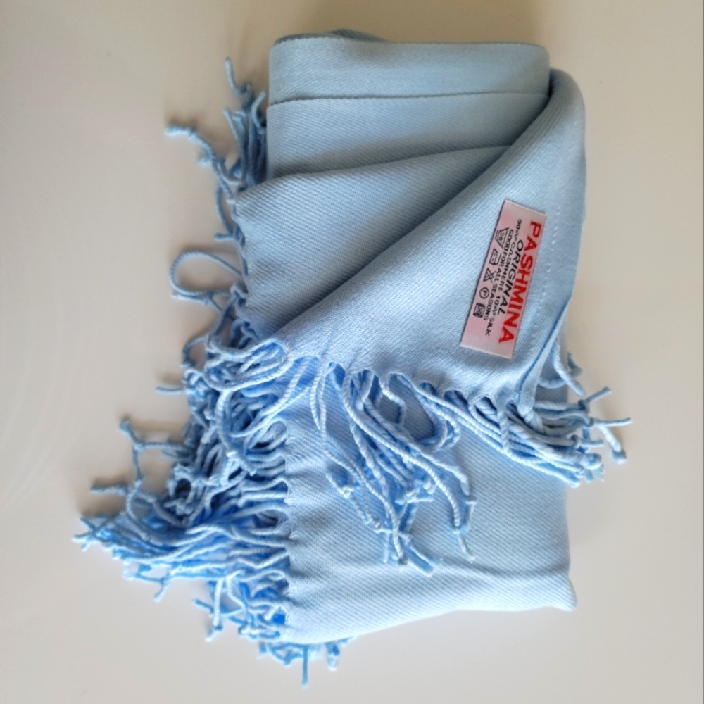 Blue Pashmina Scarf / Shawl - Never Worn